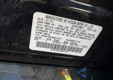 2015 Infiniti Q50 from USA, damaged, VIN JN1BV7AR2FM401571